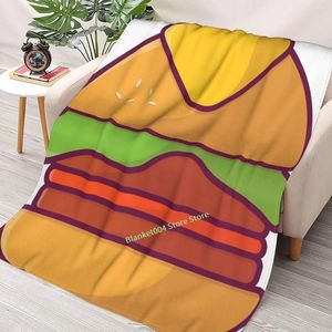 Blankets Burger Sticker Throw Blanket 3D Printed Sofa Bedroom Decorative Children Adult Christmas Gift