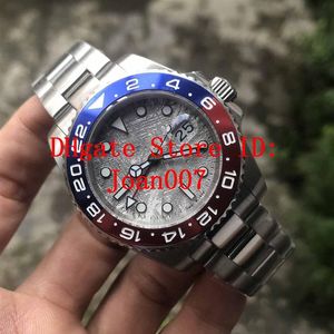 Wysokiej jakości rock popiół Mężczyźni Watch 2813 Ruch Blue Red Ceramic Bezel Sapphire Glass 40 mm męskie zegarki GMT318Q