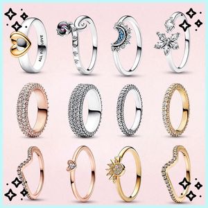 925 anel de prata esterlina anel brilhante Coração ensolarado moda de jóias originais Aniversário de joalheria Deliver entrega de presente