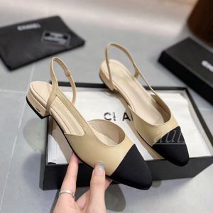 أحذية عالية الكعب للأزياء جلدية حقيقية مفتوحة على الكعب الكثب الرسمي Slingbacks Sandals Ballet Plat Designer Shoe Loafer مصمم امرأة