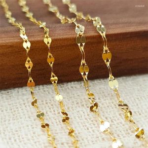 Correntes Real 18k Gold Tile Chain Colar Pure Au750 Versátil Moda simples FELE JOENS PRESENTE PARA MUNIES