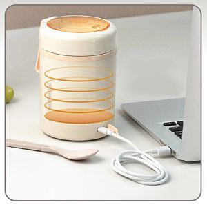 304 Lunchar de temperatura constante de aço inoxidável aquecimento USB de grande capacidade para camping ao ar livre Potão de isolamento portátil 231221