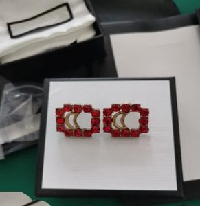 Rhinestone Stud Crystal Tasarım Yüksek kaliteli küpeler Altın kulak saplamaları Alaşım Küpe Kadınlar Moda Sapı Tüm Kadın 20212135180