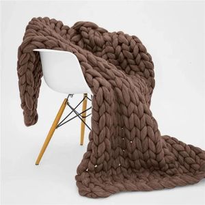 Blankets Blanket SEIKANO Soft Knitted Winter Thick Sofa Throw Large Yarn Roving Chunky Handmade Weight Nordic Home Decor 230114