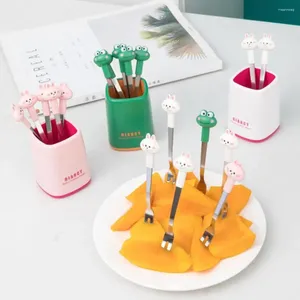 Forks Cartoon Śliczne miękkie uchwyty z pudełkiem do przechowywania deser stoli