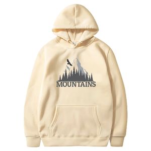 Spring and Autumn Creative Mountain Pattern Leisure 2D Printed Pullover Hooded Sweatshirt Fitness Sports Adult Men's Hoodie 231220