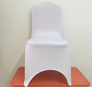 WEDFAVOR 100st White Universal Spandex Lycra Bankettstol Covers Stretch Wedding Chair Cover för El Event Party Decoration236U1149428