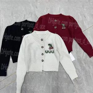 Rhinestone Women Cropped Sweaters Cardigan Jacket Knitted Long Sleeve Sweater Elegant Spring Daily Casual Tops