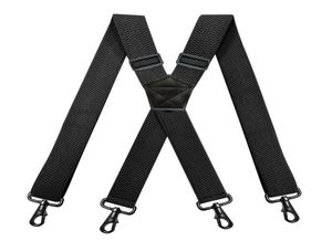 Mens Heavy Duty Work Suspenders 38cm Wide XShape with 4 Swivel Snap Hooks Adjustable Elastic Biker Snowboard Trouser Braces7344742