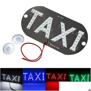 Other Exterior Accessories Car Headlights 4 Color Taxi Cab Windsn Windshield Sign White Led Light Lamp Bb Zz Drop Delivery Automobiles Dhz9K