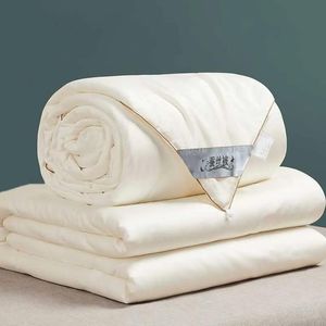 مجموعات لما بين المعرفة Nordic Nordic Mulberry Luxury Silk Comforter Duvet Twin Queen King بالحجم الكامل للقطن بطانية لحاف زوجين