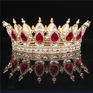 Okrągłe kryształowe korona diadem królowa metalowe złote kolory Tiary i korony