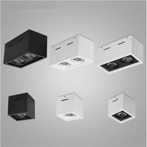 Vit svart högkvalitativ ytmonterad justering LED COB Dimble Downlights AC85-265V 10W 20W LED-taklampan Spot252q