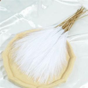 Dekorative Blumen 10 Stück/Pack 45 cm Doppelgabel Pampas Gras Simulation Reed Künstliche Blume Home Dekoration Großhandel Großhandel