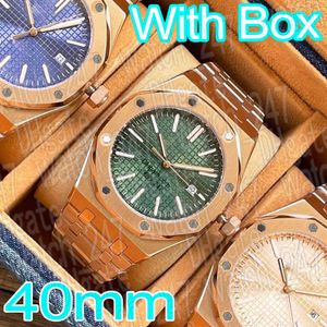 Luxury mens watch mechanical automatic designer watches 40mm date Rose Gold silver black face watches 316 stainless steel waterproof menwatch montre de luxe