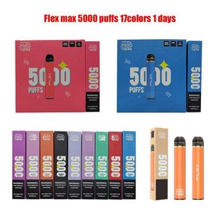 Orijinal Filex 5000 Puflar 650mAh E Sigara Sigara Önceden doldurulmuş Cihaz Tek Kullanımlık Vape Yetkili 17 Molor Stock Bang Vape Razz Bar Ipuff Vape