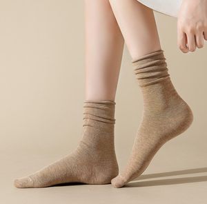 Women Socks 2023 New Fashion Colorful Women Cotton Socks Korean Style Comfort Long Elastic Breathable Slouch Socks For Girls 5 Pieces