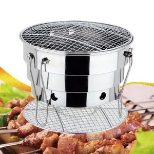 Portable Outdoor Charcoal Grill Indoor Camping Picnic BBQ Folding Split Stainless Steel Fire Pit Cooking Supplies 231221