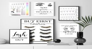 Dipinti Moda Trucco Lash Ciglia finte Wall Art Canvas Pittura Nordic Poster e stampe Immagini per salone di bellezza Room De9379112