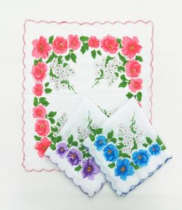 Impressão Lenço vieira Cortador de algodão Lenço feminino artesanato Lenço vintage floral Lenços de casamento 3030 cm aleatório KKB7548725