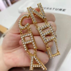 Fashion Channel Letters Dangle Earrings For Women Lady Party Wedding Lovers Gift Designer Jewelry with Flannel Bag