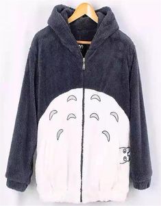 New Harajuku Totoro Kawaii Hoodie Sweatshirt My Neighbor Coat Cosplay Fleece Overcoat With Ears Harajuku Cute Jackets Christmas MX9975622