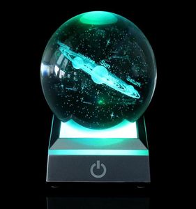 Neuheitspunkte 60 cm80 cm K9 Crystal Solar System Planet Globe 3D -Lasergravures Sonnenball mit Touch Switch LED Light Base Astronomy6689761