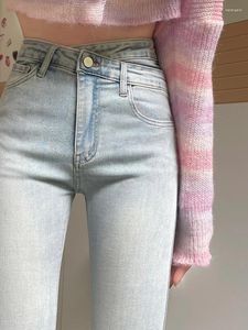 Jeans da donna Slim a vita alta svasati per le donne 2024 pantaloni in denim casual moda streetwear Vaqueros pantaloni classici a zampa d'elefante E95