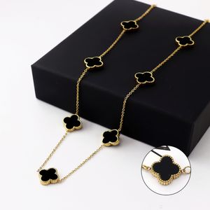 Designer Clover Necklace Designer för Woman Gold Plated Sier Pendant Ten Flower Necklace Women's Jewelry for Girl Friend Christmas Gift