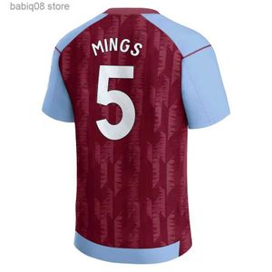 Tops Tees 23 24 S Futebol Soccer Jerseys Kit Kit Home 2023 2024 Camisa Treinando a versão dos fãs de jogador Camisetas Mings McGinn Buendia Watkins Maillot Black