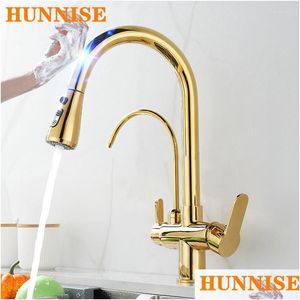 Kitchen Faucets Kitchen Faucets Smart Touch Filter Solid Brass Pl Out Mixer Tap Dual Handle Cold Water Taps Sensor Faucet Drop Deliver Dh9Kq