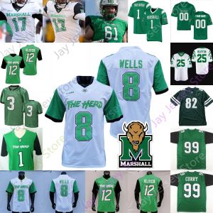 CUSTOM Marshall Thundering Herd Football Jersey NCAA College Randy Moss Wells E Keaton Gaines Luke Zban Rasheen Ali Gammage EJ Horton El