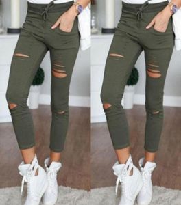 Nieuwe Skinny Jeans Dames Denim Gaten Plus Size Potloodbroek Hoge Taille Casual Broek Zwart Wit Stretch Gescheurde Jeans8833292