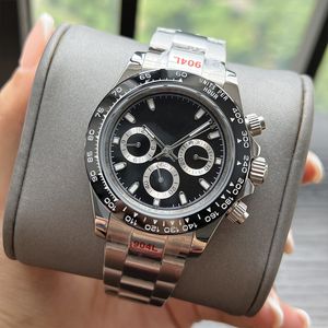 Lemans Mens Watch Daytonas Dhgate 40mm 자동 기계식 사파이어 디자이너 시계 904L 스테인리스 스틸 팬더 다이얼 Montre De Luxe Watches Wristwatches Jason007