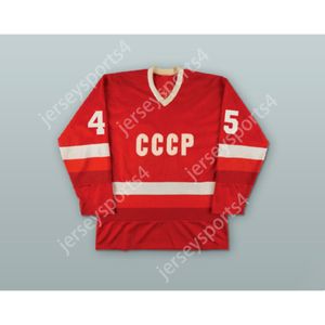 Niestandardowa rosyjska drużyna Donald Trump 45 CCCP Hockey Jersey Fake News Nowe najlepiej zszyte S-L-XL-XXL-3XL-4XL-5XL-6XL