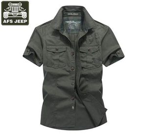 AFS Jeep Marka Gömlek Erkekler Casul Shirts Denim Gömlek Erkekler Kısa Kollu Pamuk Camusas Maskulina Camisas Hombre Vestir Erkek Giyim y13038418