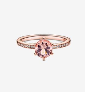 18K Rose Gold Authentic Sterling Silver Cz Diamond Ring med originallåda för bröllopsringar Set Engagement Jewelry7008430