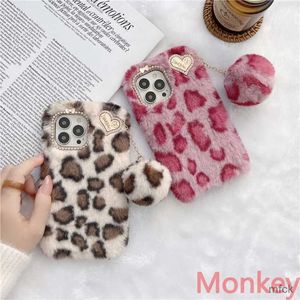 Mobiltelefonfodral Leopard Print Phone Case för Samsung Galaxy S23 A13 A23 A33 A53 A73 A02 M32 M12 M52 A5 A7 A8 A9 2018 Soft Pluf Fluffy Back Case