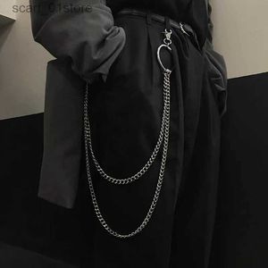 Waist Chain Belts Punk Rock Metal Pants Waist Chain Men Women Key Chain Big Ring Wallet Keychain Jeans Unisex Hip-hop Jewelry GiftL231221