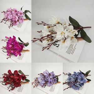 Dekorativa blommor konstgjorda magnolia brudar som håller falska buketter blommor arrangemang diy bröllop fest hem bord el trädgård dekoration