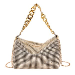 Lyxdesigner Shiny Shoulder Bag Shining Evening Clutches Handbag Party Purses Gold Silver Women's Bag 231220