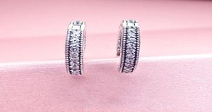 Wholesale- classic CZ diamond stud earrings for 925 sterling silver with box rose gold-plated ladies earrings holiday gift7608126