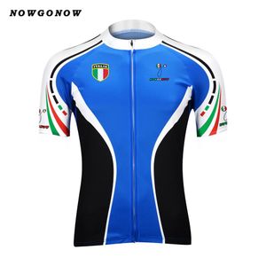 Tour 2017 Cycling Jersey Men Blue Italy Pro Team Klädcykel slit