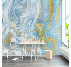 Wallpapers personalizado papel de parede mural po parede polvilhado ouro azul textura elegante luz luxo moda linha tv background3100084