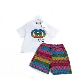 Moda luksusowe zestawy odzieży designerskiej koszulka dla dzieci Krótka Brytyjska moda letnie dzieci dzieci i dziewczęta bawełna dwupoziomowe koszule marki