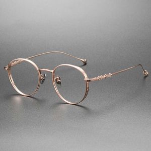 CH Cross Occhiali da sole Frame Designer Chromes Womens Pure Titanium Telaio per occhiali retrò rotondi per uomini alla moda maschile Myopia Glasses 2024 di alta qualità 5mgg di alta qualità