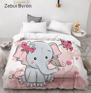 Custom Duvet CoverComforterQuiltBlanket case QueenKingCartoon Bedding for BabyKidsChildBoyGirlPink elephant LJ2010155623506