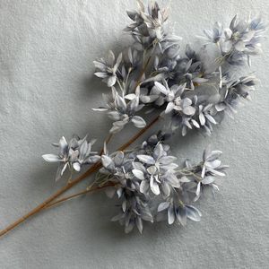 Flores decorativas plantas artificiais cinza roxo branco neve orquídea elegante buxo casa jardim decorar