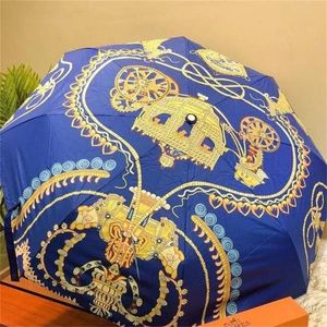 우산 패션 디자이너 UV 보호 우산 전체 자동 접이식 고급 우주 우산 여성 남성 야외 여행 선샤이드 우산 우산