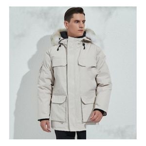 Mens Down Parkas Winter Jackets Expedition Men Parca Real szop z kapturem futrzany kołnierz futra płaszcza gęsta ciepłe czerwone wylot sport dhdqv